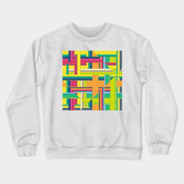 Geometrical Multi color Melody Crewneck Sweatshirt by justrachna